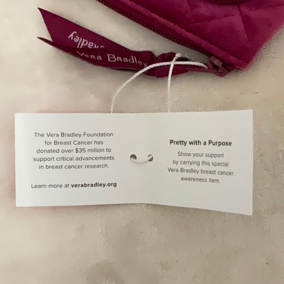 NWT Vera Bradley Compact Organizer Majestic Magenta with Front Zippered Pocket - Picture 6 of 8